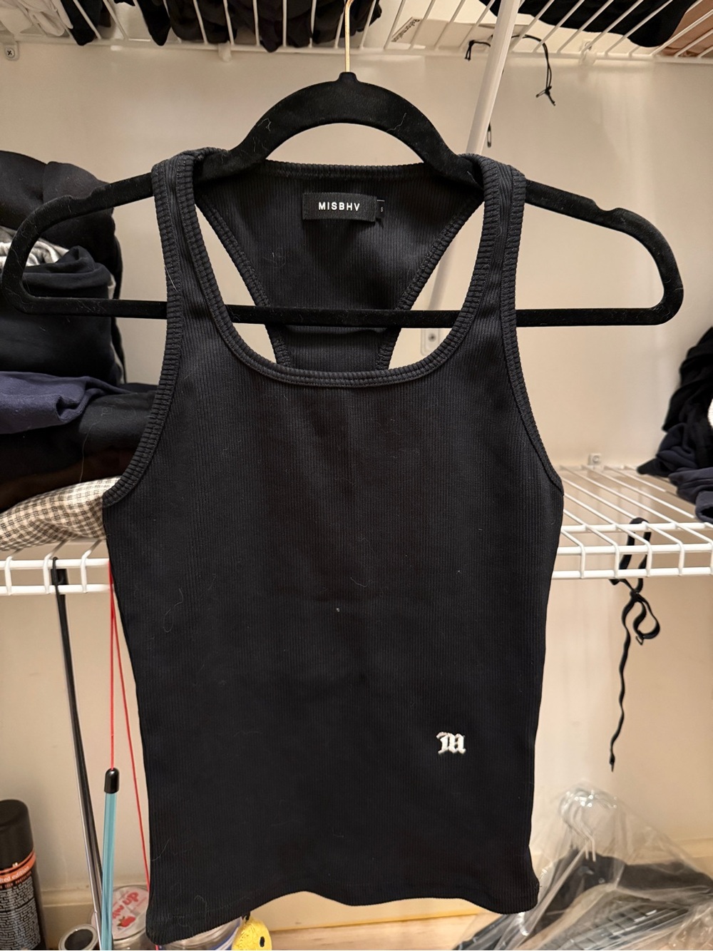 MISBHV Black Ribbed Racerback Tank Top